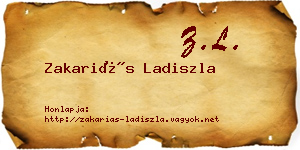 Zakariás Ladiszla névjegykártya